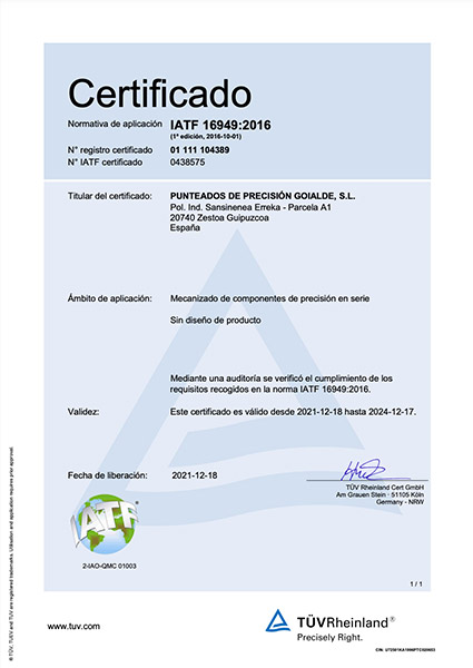 Certificado IATF