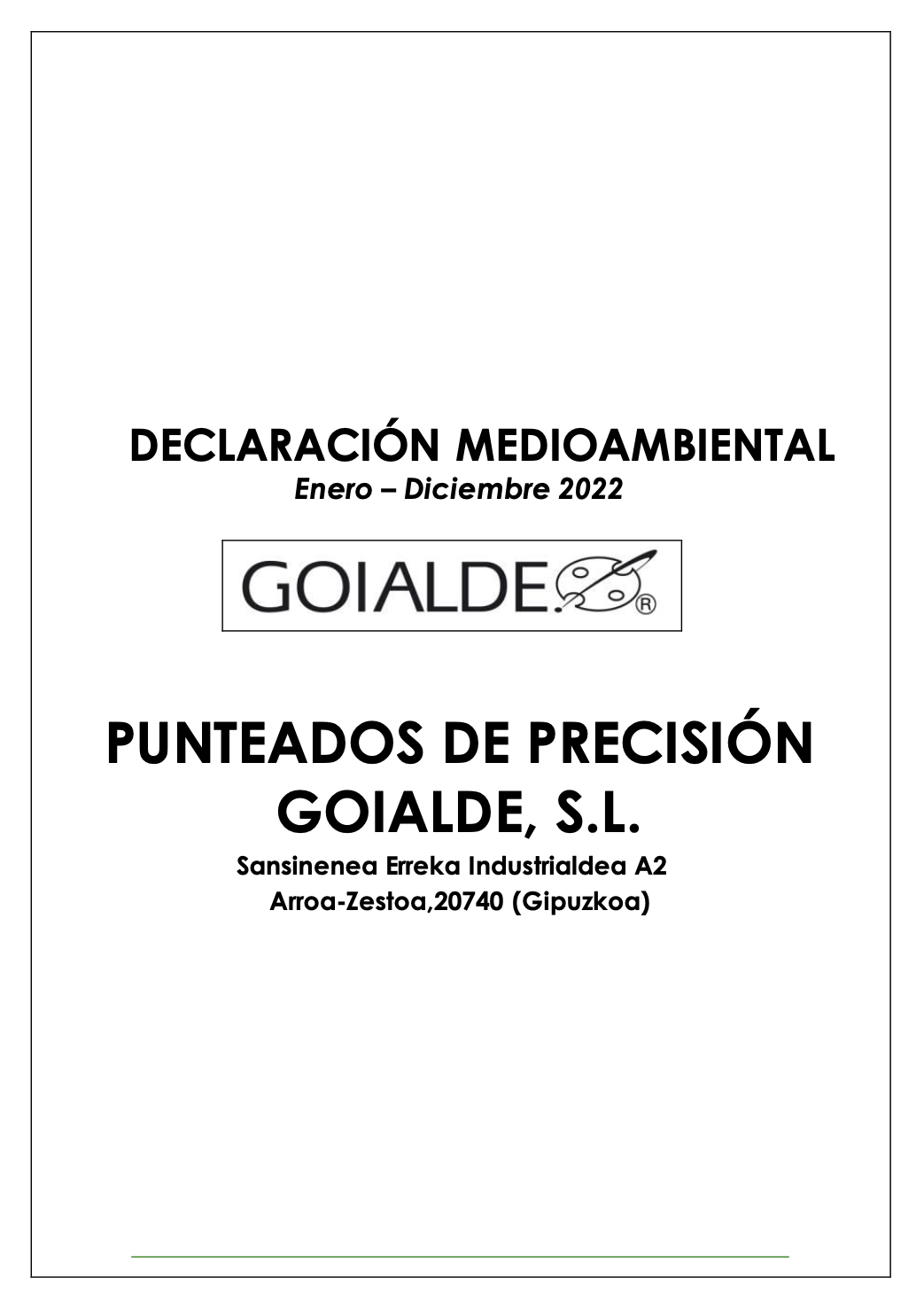 Declaración medioambiental